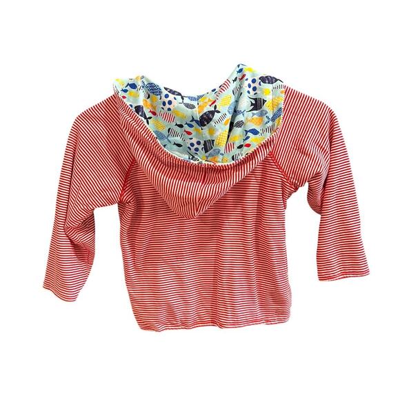 Zutano Unisex Reversible Stripes/ Fish Zip Up Jacket, EUC, Sz 4T (4C) - Picture 2 of 9